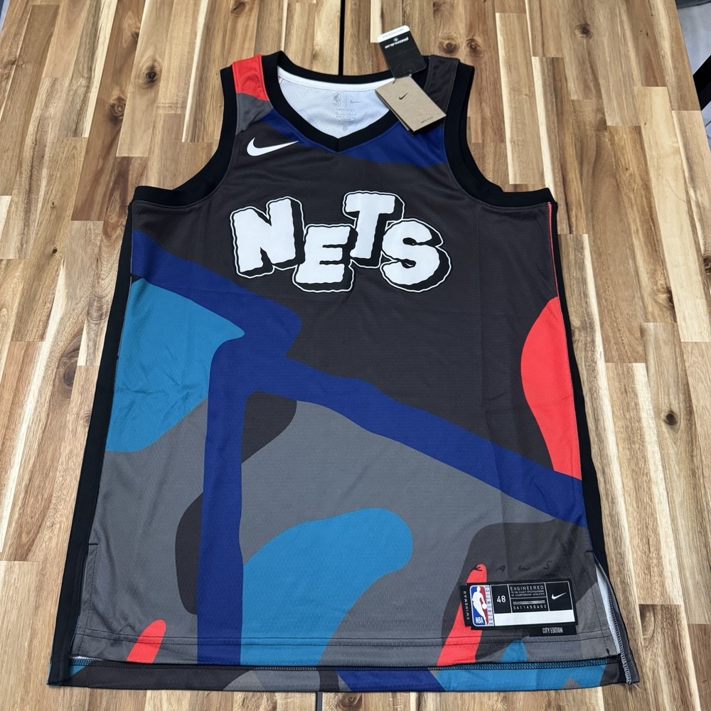 Brooklyn Nets Jersey Mens L‎ 48 Nike City Edition KAWS NBA Basketball DriFit NWT
